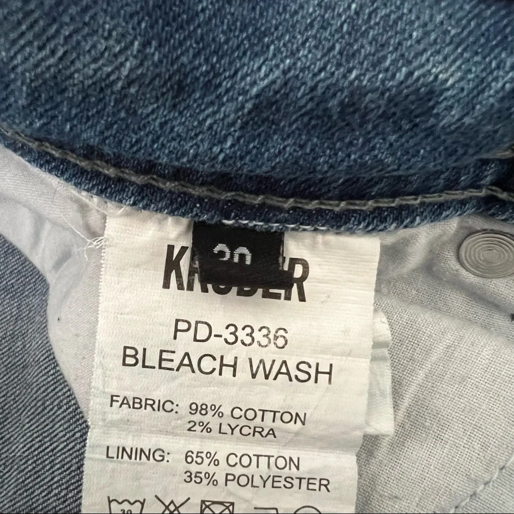 Kruder Bleach Light Wash Button Fly Jeans